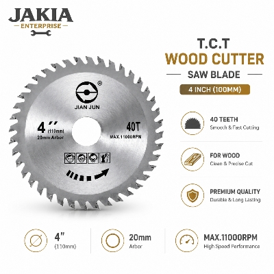 Picture of 4 Inch TCT Wood Cutter Saw Blade 40 Teeth Circular Cutting Disc for Wood Cutting Machine, Angle Grinder & DIY Woodworking - Multicolor