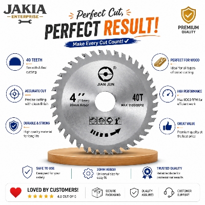 Picture of 4 Inch TCT Wood Cutter Saw Blade 40 Teeth Circular Cutting Disc for Wood Cutting Machine, Angle Grinder & DIY Woodworking - Multicolor