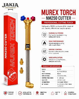 Picture of Murex NM250 Gas Cutting Torch | Heavy Duty Brass Cutter Torch | Oxygen Acetylene Cutting Torch for Metal, Steel & Industrial Fabrication - Multicolor