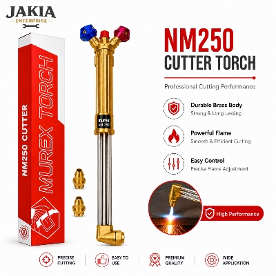 Picture of Murex NM250 Gas Cutting Torch | Heavy Duty Brass Cutter Torch | Oxygen Acetylene Cutting Torch for Metal, Steel & Industrial Fabrication - Multicolor