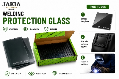 Picture of 100 Pc AU Extra DIN 12 Germany Welding Protection Glass | Welding Helmet Lens Filter Glass | Eye Protection Welding Shield Glass | Premium Welding Safety Glass - Multicolor