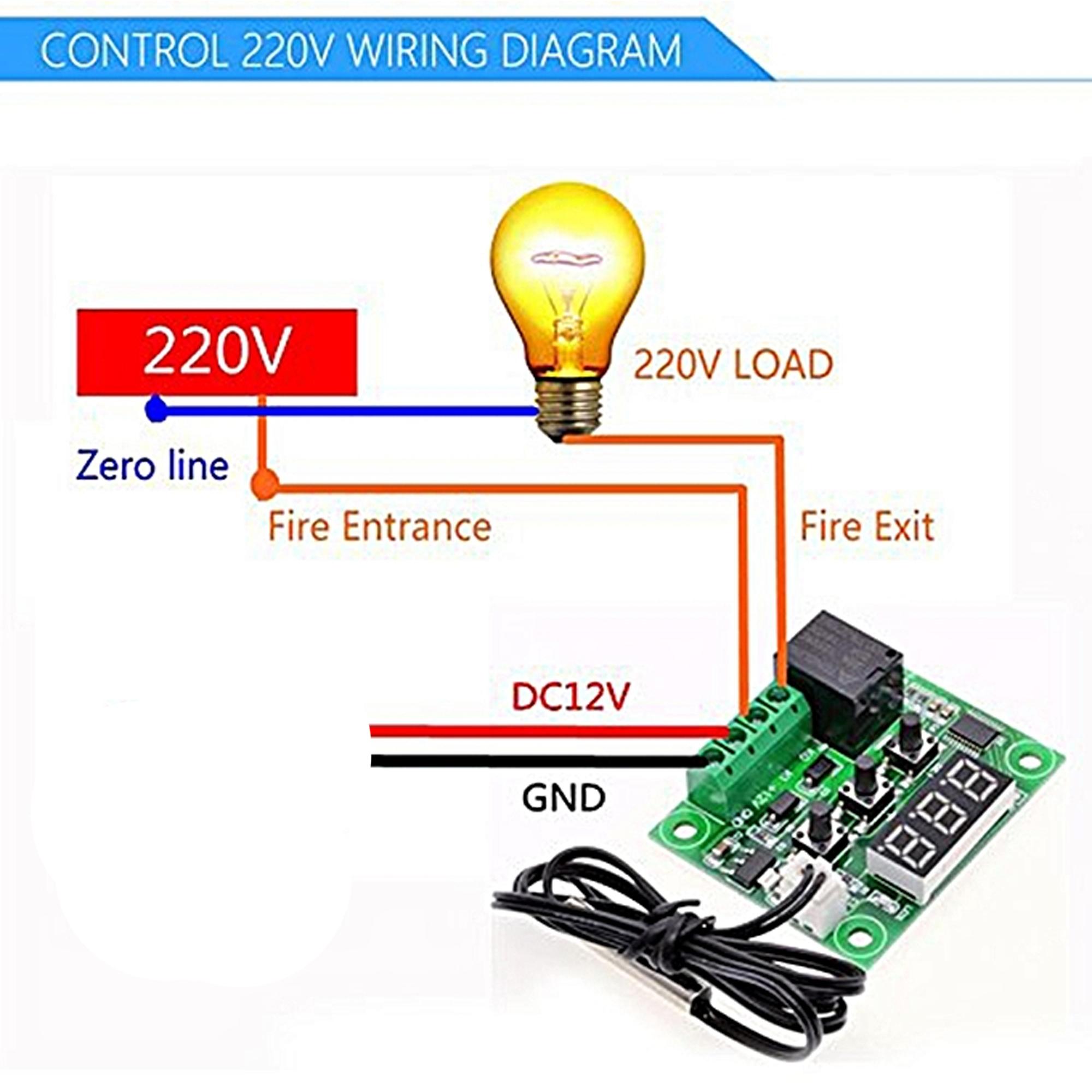 Picture of W1209 Digital Temperature Controller Switch Use Incubator Or Others Work (Multicolor)