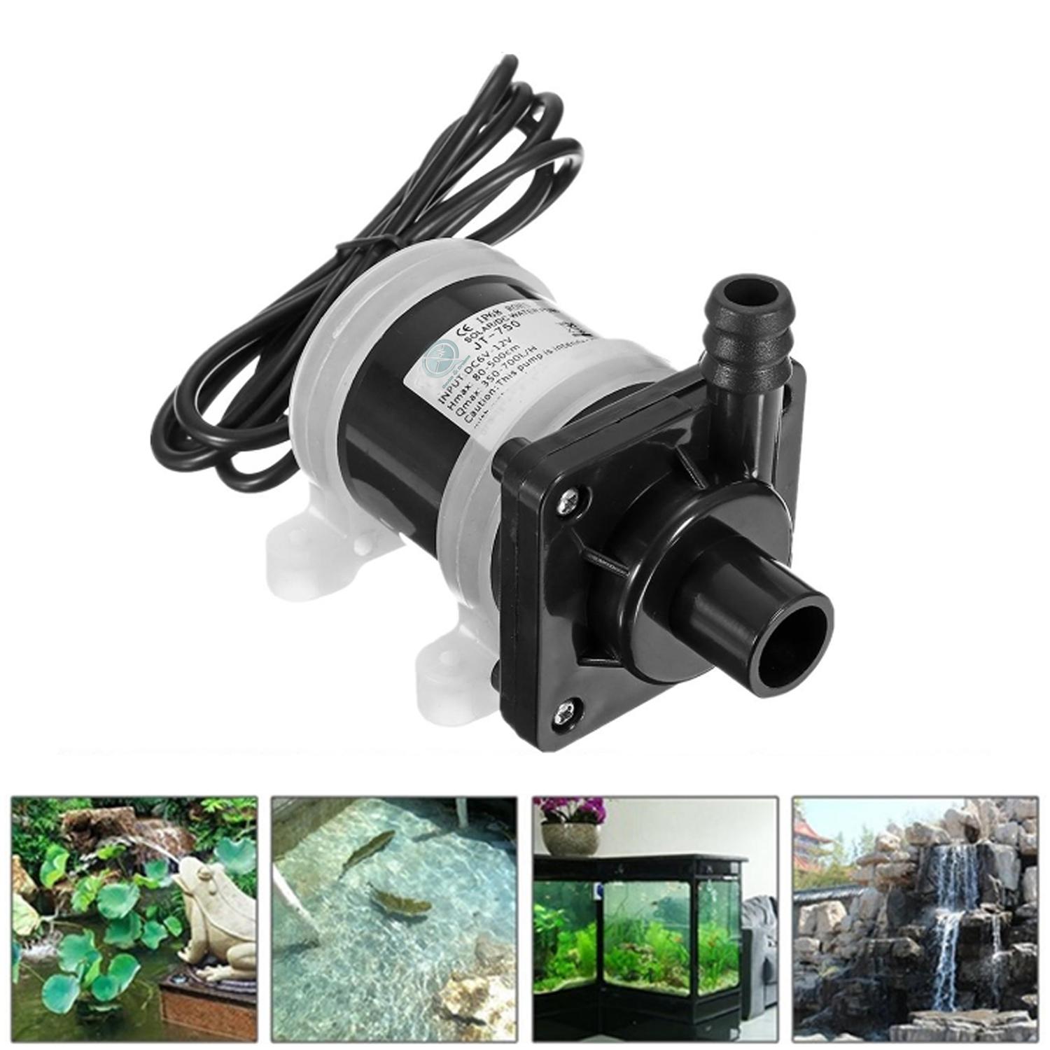 Picture of DC 12V Solar Powered Water Pump Motor 700L/H Brushless Magnetic Submersible Water Pumps (Black,190 gm)
