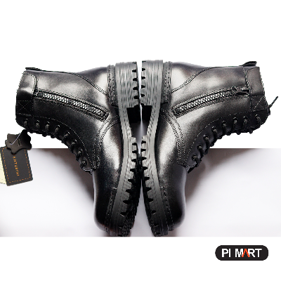 Picture of Fashion boots for Men | Genuine Leather Black Fashion Ankle Boot For Bikers- Indispensable -Quality And Durablity