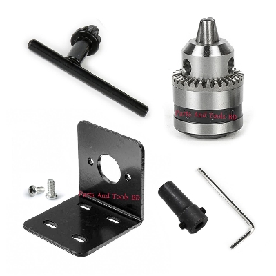 Picture of Lathe B10 Taper Drill Chuck With Mounting Bracket Set For D775 Motor (0.6 - 6.0 mm Bit Supported) (Multicolor)
