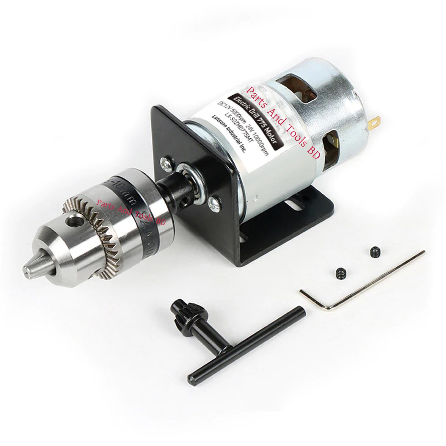 Picture of Lathe B10 Taper Drill Chuck With Mounting Bracket Set For D775 Motor (0.6 - 6.0 mm Bit Supported) (Multicolor)