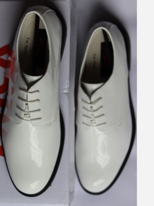 Picture of Leather Shining Shoe for Men - Business Formal Footwear - White Shining Shoe - Comfortable And Stylish