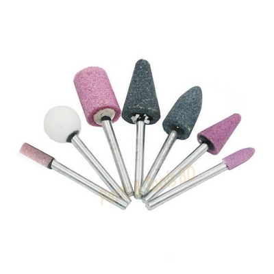 Picture of 3mm Dia Shaft Aluminum Oxide Abrasive Mounted Grinding Stone Bit Set (7 Piece) (Multicolor)