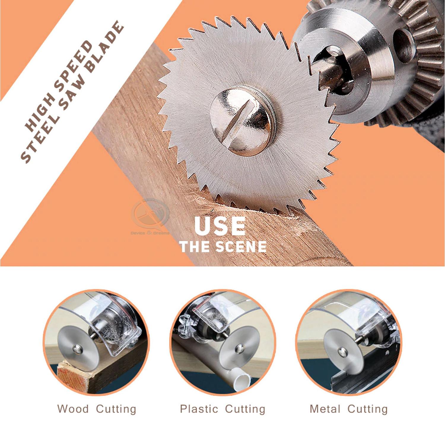 Picture of Mini HSS Circular Saw Blades Rotating Tools Diamond Cutting Discs Chuck Rotary Bit Set  (6 Pieces) (Silver)