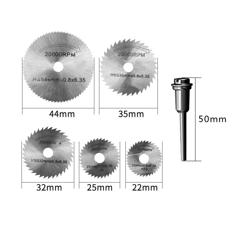 Picture of Mini HSS Circular Saw Blades Rotating Tools Diamond Cutting Discs Chuck Rotary Bit Set  (6 Pieces) (Silver)