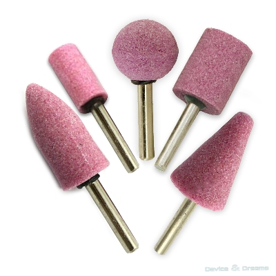 Picture of 6mm Dia Shaft Aluminum Oxide Abrasive Mounted Grinding Stone Bit Set (5 Piece) (Multicolor)