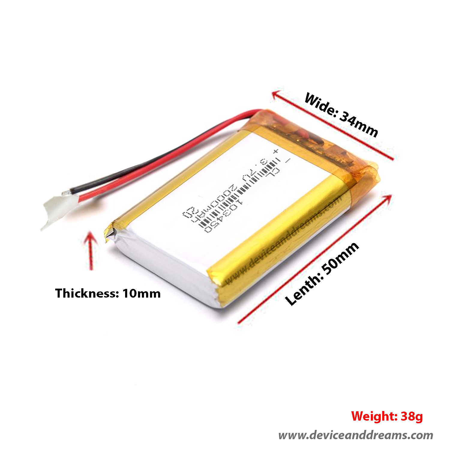 Picture of 3.7V 2000mAh Battery for Power Bank, Mini Bluetooth Amplifier & Others RC project (Multicolor)