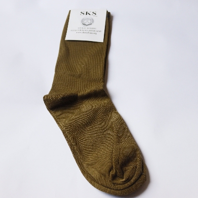 Picture of Plain Regular Boot Socks  olive - Free Size soft Cottn Boot Socks - Cotton OLIVE thick Socks for Winter