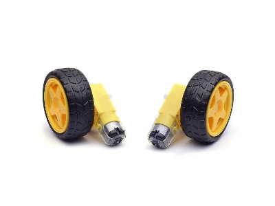 Picture of Smart Robot Car Dual Shaft Gear Motor With Tire Wheel (2 set) (Multicolor)