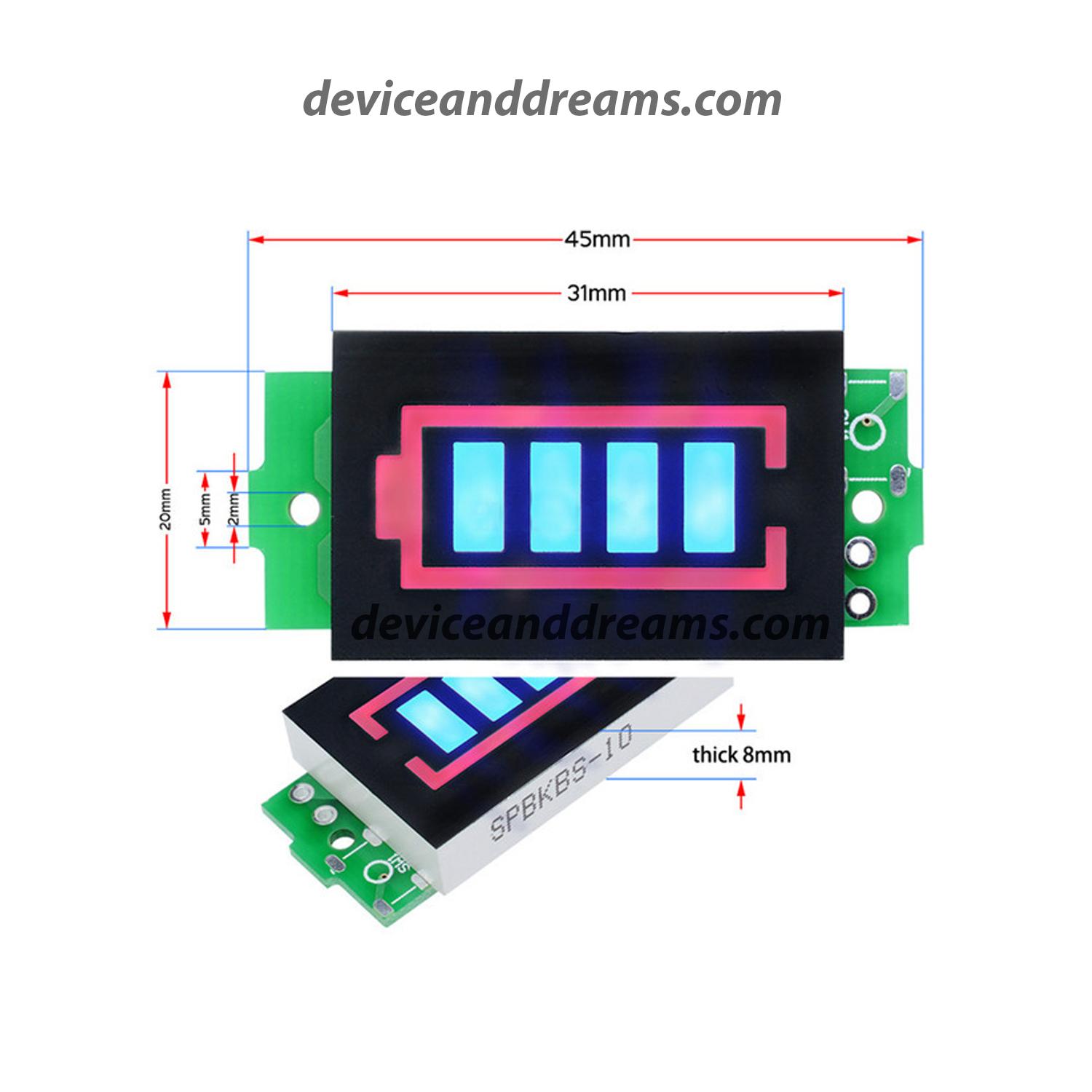 Picture of 3.7V Lithium Battery Charge Level Indicator Module (Multicolor)