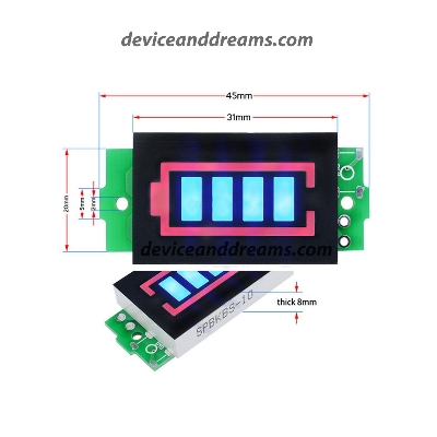 Picture of 3.7V Lithium Battery Charge Level Indicator Module (Multicolor)