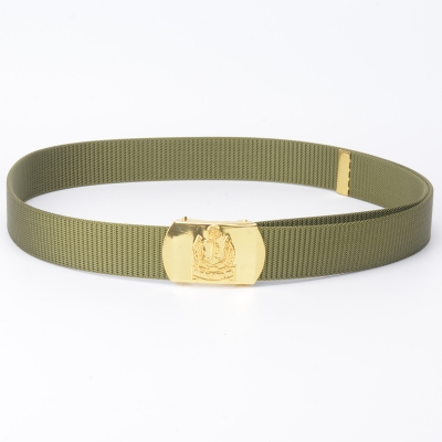 Picture of Emphasized Craftsmanship - Vintage Boy Scouts Solid Brass Belt Buckle and Green Canvas Belt - Stylish and Lenient - Indulge Luxe
