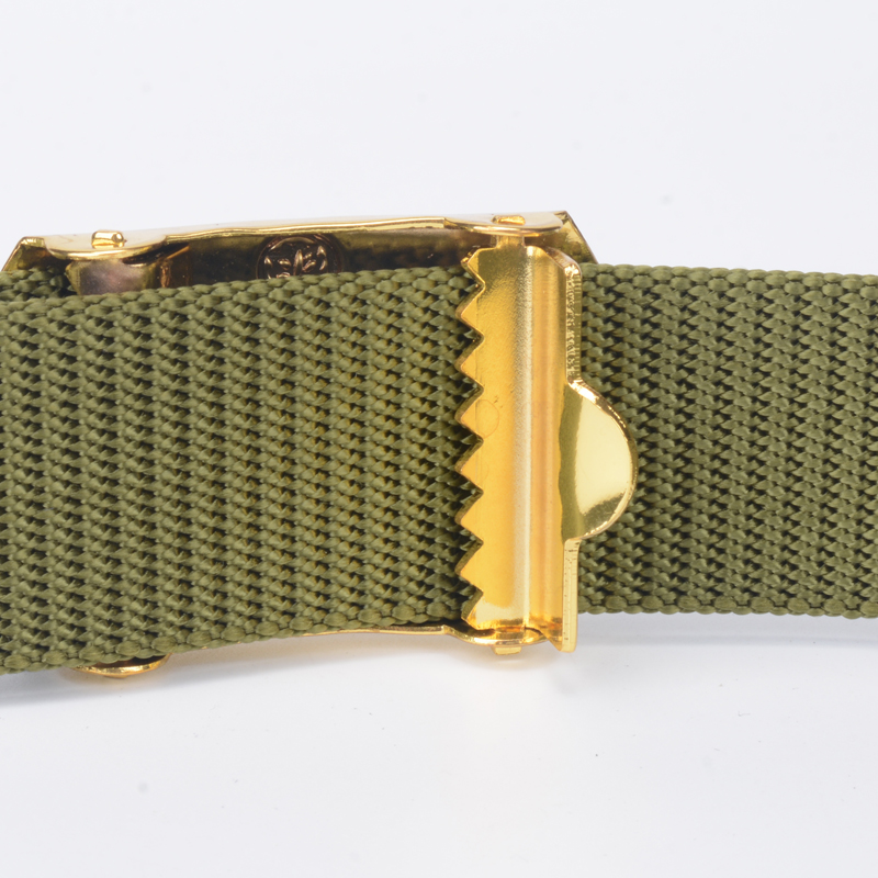 Picture of Emphasized Craftsmanship - Vintage Boy Scouts Solid Brass Belt Buckle and Green Canvas Belt - Stylish and Lenient - Indulge Luxe
