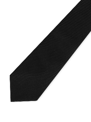 Picture of Men's Tie - Black -Men Tie Solid Black  Color Plain Tie