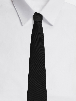 Picture of Men's Tie - Black -Men Tie Solid Black  Color Plain Tie
