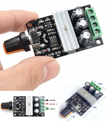 Picture of 5V - 28V 3A PWM Motor Speed Controller DC Dimer With Switch (Multicolor)