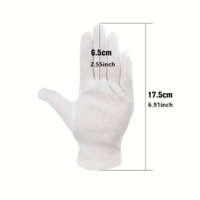 Picture of High quality comfortable White cotton Soft hand gloves- general purpose hand glove