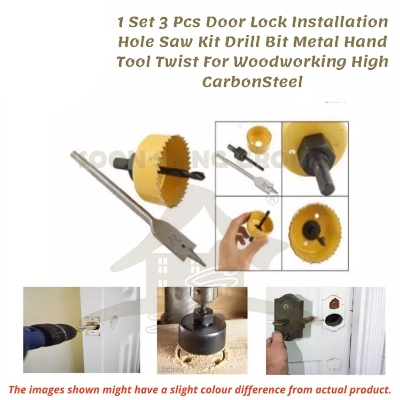 Picture of 3 Piece Hole Saw Set For Door Lock Installation Or Others Wooden Work (Multicolor)