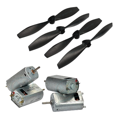 Picture of 180 Motor Kit with 110mm ABS Wings (4pcs) and Additional Spears (2 CW & 2 CCW) designed for DIY RC Projects - Easy To Use (Multicolor)