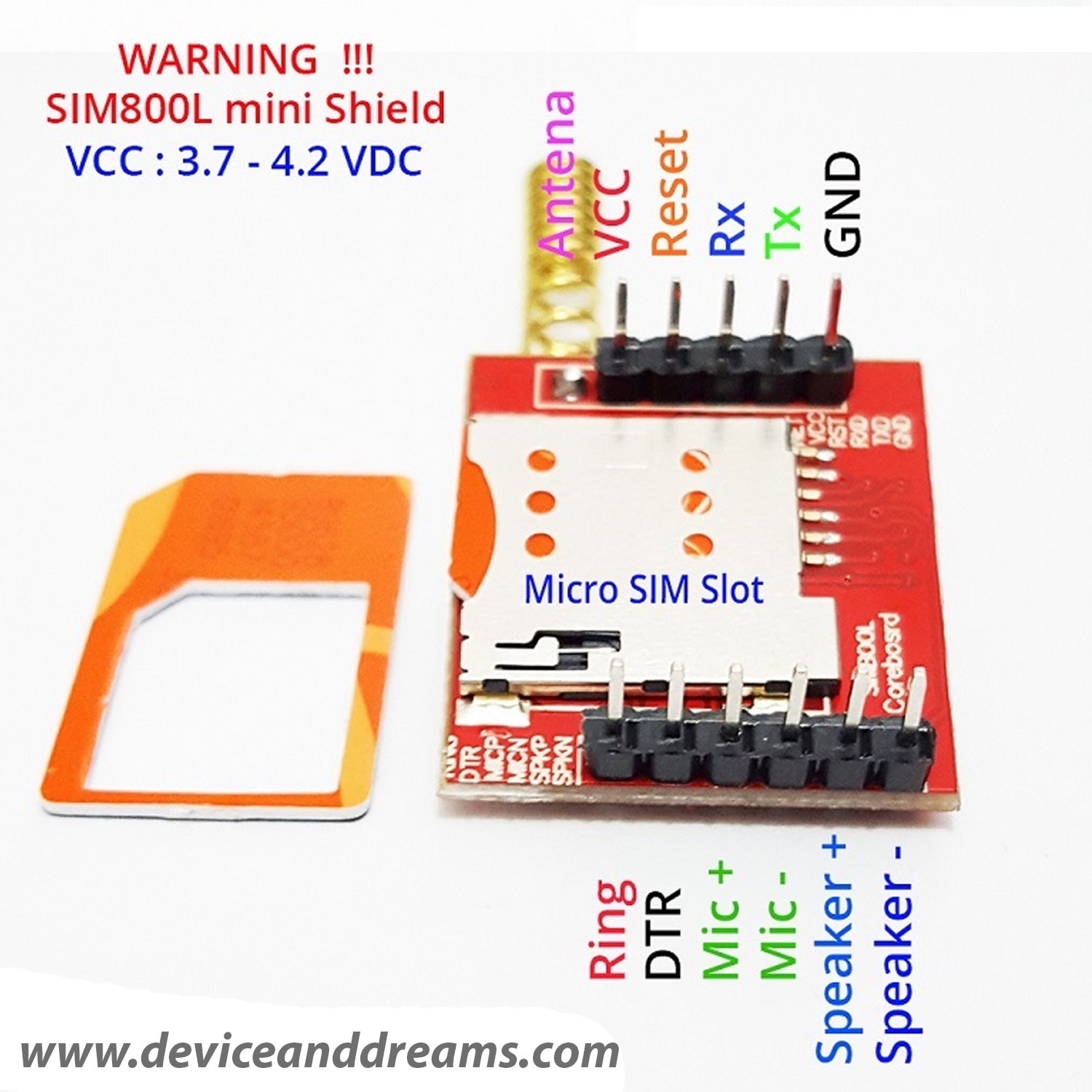 Picture of SIM800L G P R S & G S M Module With Antenna For DIY Work RC Projuct (Multicolor)