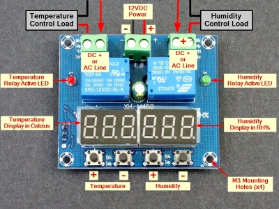 Picture of XH-M452 Digital Temperature & Humidity Controller Switch Module (Multicolor)