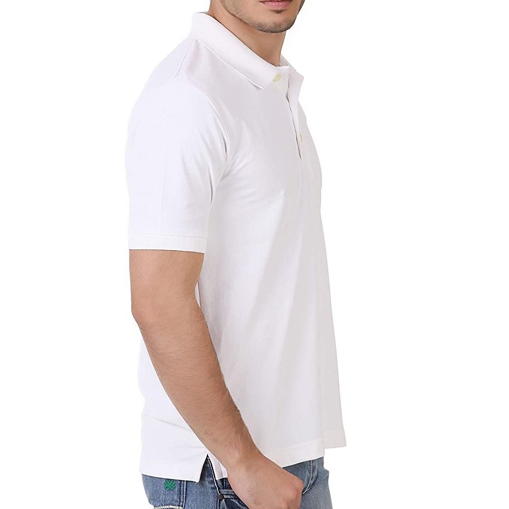 Picture of White Polo Shirt - Polo Collar Neck Sports, Causal Cotton T-Shirt for Men and Boys