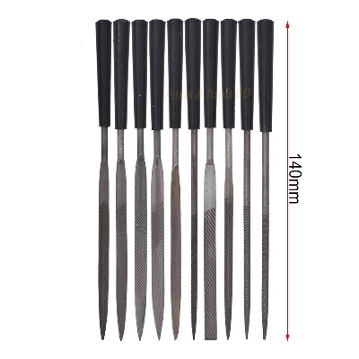 Picture of Needles Files Set (10 Pcs) Includes flat parallel, flat taper, round, half-round, three-square and square files. (Multicolor)