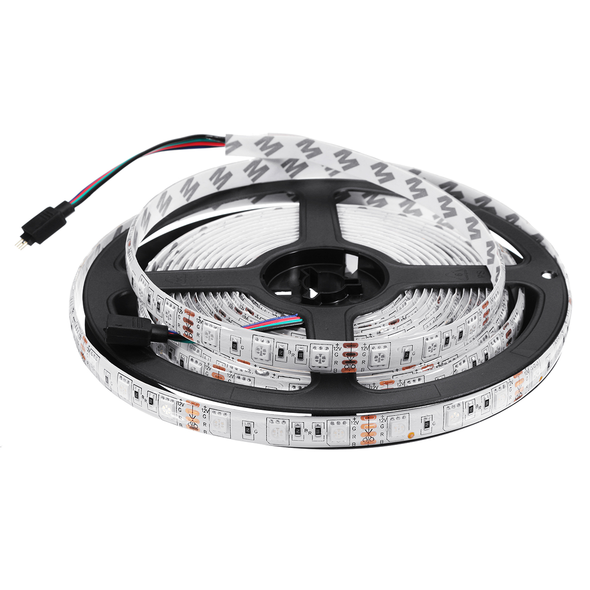 Picture of 16 Color SMD 5050 DC 12V LED Strip Light With Remote Driver 5 Meter RGB Color Fairy Lights for Ceiling Decoration (Multicolor)