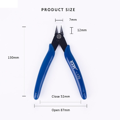 Picture of Electrical Component Wire Cable Cutters Cutting Side Snips Flush Pliers Nipper Anti-slip Rubber Mini Diagonal Pliers Hand Tools (Blue)