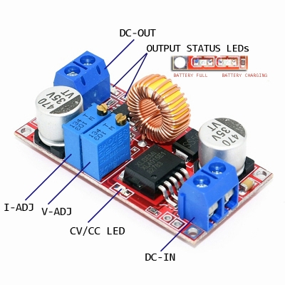 Picture of XL4015 5A DC to DC CC CV Lithium Battery Step down Charging Board Led Power Converter Lithium Charger Step Down Module XL4015E1 (Red)