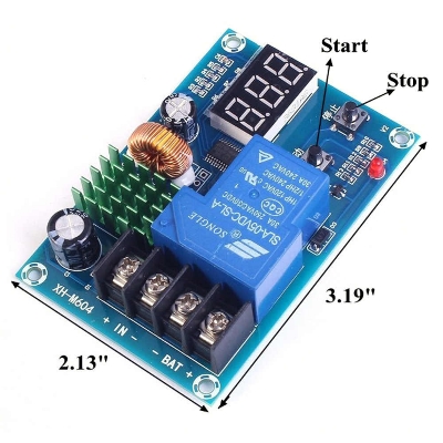 Picture of XH-M604 18650 Lithium Battery Charging Control Board DC 6-60V Li-ion Lead Acid Battery Charge Protection 12V Digital Voltmeter (Multicolor)
