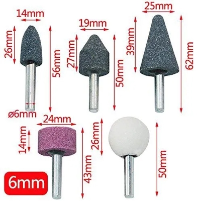 Picture of Mounted Stone Rotary Grinding Wheels 10 Pcs Set Shank Abrasive Aluminum oxide PVC Packing Ceramic Grinding Stone Bit (10 Pcs) (Multicolor)