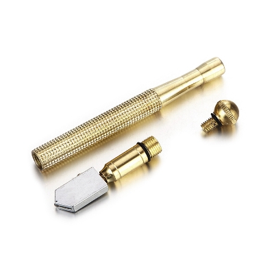 Picture of Diamond Glass Cutter Auto-Oil Feed 170mm Pencil Style YG8 Alloy Antislip Metal Handle Self-lubricating Carbide Glass Tile Marble Cutting Tools (Multicolor)
