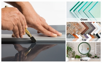 Picture of Diamond Glass Cutter Auto-Oil Feed 170mm Pencil Style YG8 Alloy Antislip Metal Handle Self-lubricating Carbide Glass Tile Marble Cutting Tools (Multicolor)