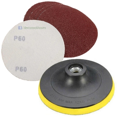 Picture of Grit Sandpapers 4 inch Sanding Disk with 5 pcs with backing pads - Simple to Use (Multicolor)