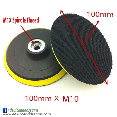 Picture of 4 inch Velcro Backing Pad with Sand Disc M10 Spindle Thread Rotary Polishing Buff with Velcro Disc (2 Set) (Multicolor)