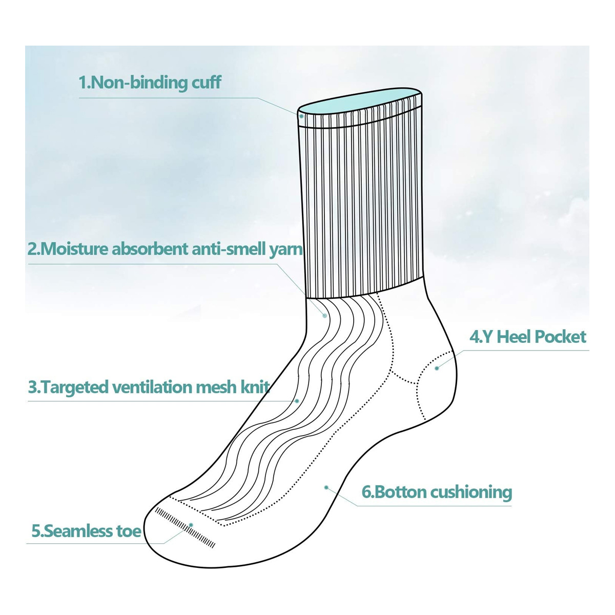 Picture of Thin Socks in Polyester Trendy Comfort, Durability, and Easy Maintenance for Everyday Wear