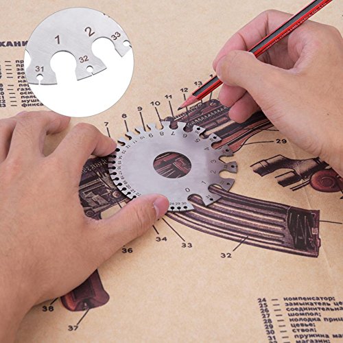 Picture of Round Thickness Wire Gauge Diameter Measurement Instrument Hand Tools (Silver)