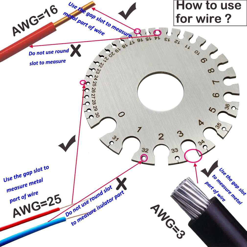 Picture of Round Thickness Wire Gauge Diameter Measurement Instrument Hand Tools (Silver)