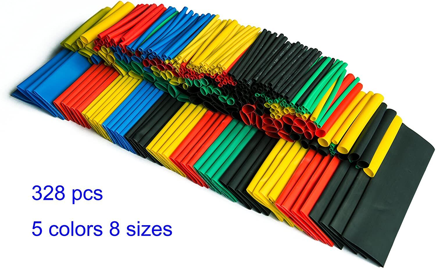Picture of Multicolor Heat Shrink Tube 5 Color 328 Pcs In Packet Tubing Shrinkable Wrap Wire Cable Sleeve Set Heat Shrink Wire Diy Connector Repair - Tools (Multicolor)