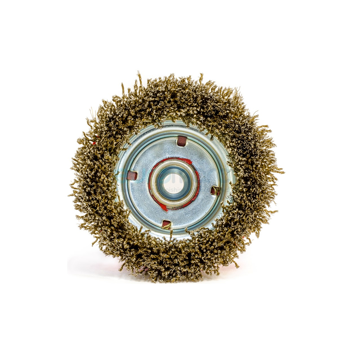 Picture of 3 inch Shank M10 Crimped Brass Wire Cup Brush For Removing Rust Paint as Well as Polishing (Multicolor)