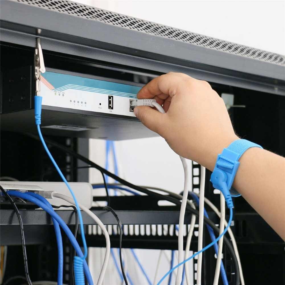 Picture of Anti Shock Wristband Adjustable Anti Static ESD Wrist Strap Discharge Band Grounding Prevent Shock (Blue)