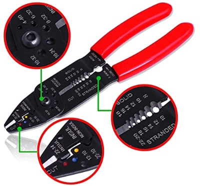 Picture of Diy Electric Cable Wire Stripper Plier Cutter Crimper Automatic Multifunctional Terminal Cutting Crimping Stripping Tools - Tools (Multicolor)