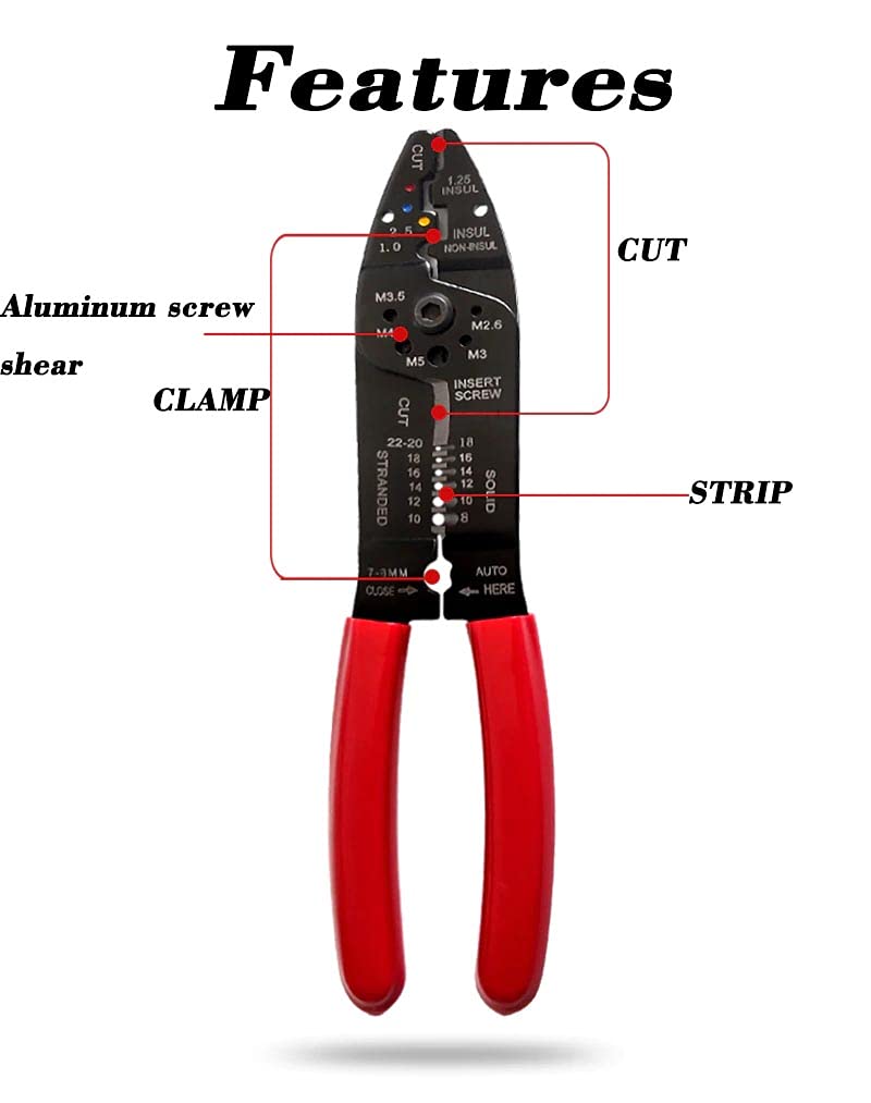 Picture of Diy Electric Cable Wire Stripper Plier Cutter Crimper Automatic Multifunctional Terminal Cutting Crimping Stripping Tools - Tools (Multicolor)