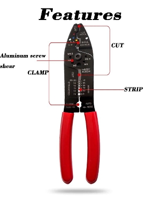 Picture of Diy Electric Cable Wire Stripper Plier Cutter Crimper Automatic Multifunctional Terminal Cutting Crimping Stripping Tools - Tools (Multicolor)